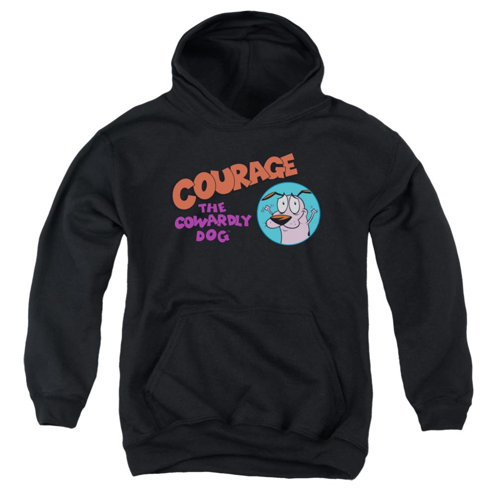 Courage The Cowardly Dog Courage Logo Youth Cotton Poly Pull-Over Hoodie