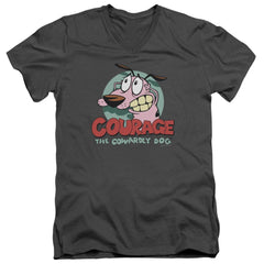 Courage The Cowardly Dog Courage Men's 30/1 Cotton Slim V-Neck T-Shirt