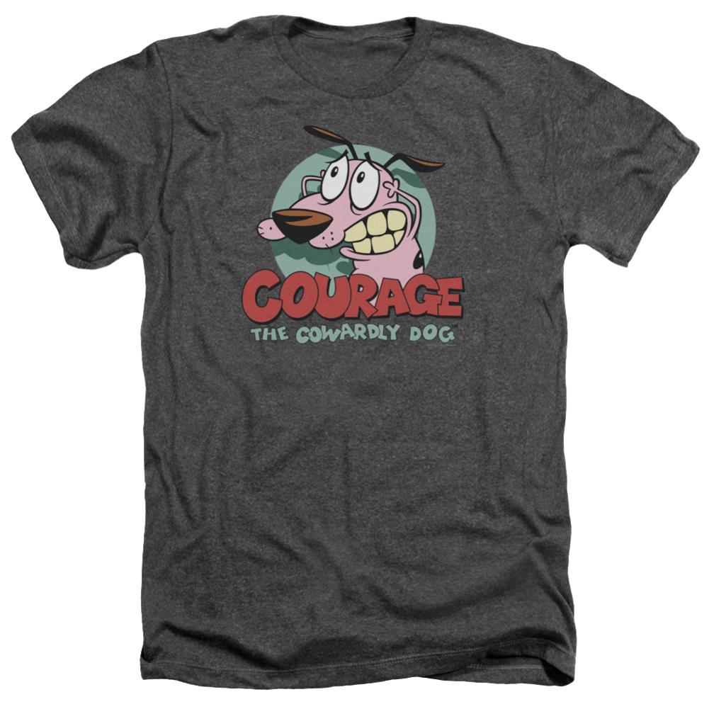 Courage The Cowardly Dog Courage Men's 30/1 Heather 60 40 Poly Short-Sleeve T-Shirt