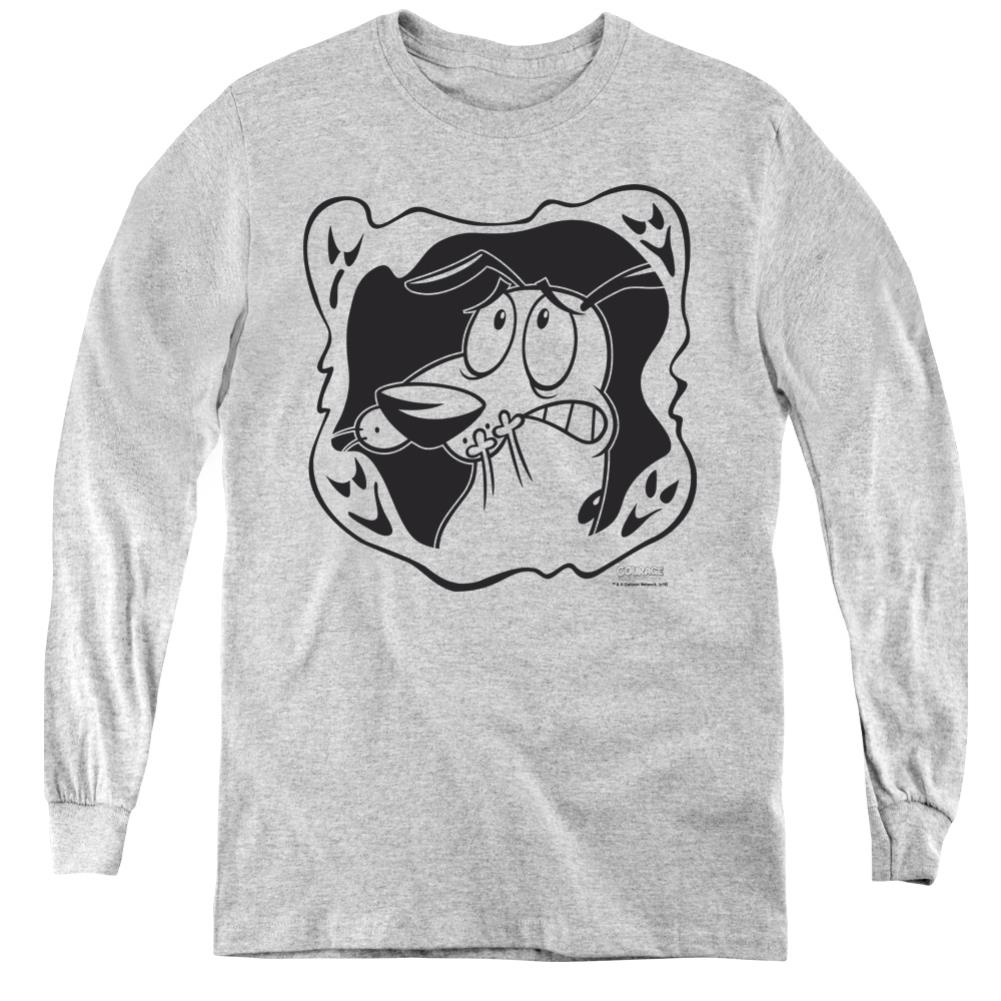 Courage The Cowardly Dog Ghost Frame Youth Long-Sleeve T-Shirt