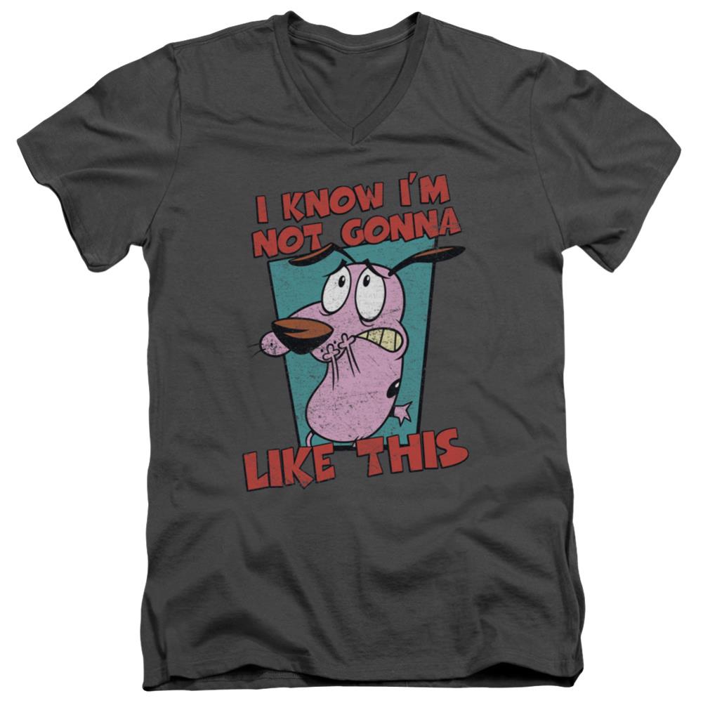 Courage The Cowardly Dog Not Gonna Like Men's 30/1 Cotton Slim V-Neck T-Shirt