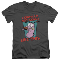 Courage The Cowardly Dog Not Gonna Like Men's 30/1 Cotton Slim V-Neck T-Shirt