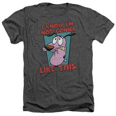 Courage The Cowardly Dog Not Gonna Like Men's 30/1 Heather 60 40 Poly Short-Sleeve T-Shirt