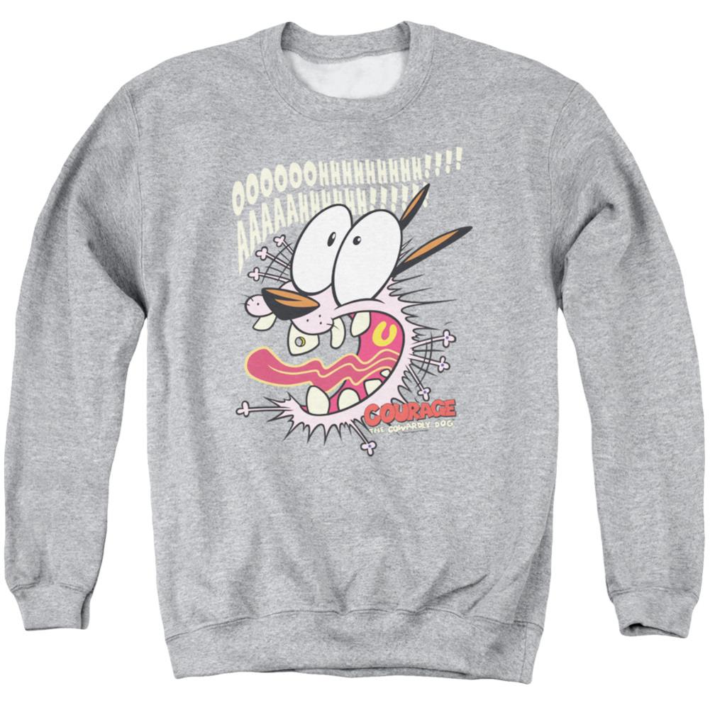 Courage The Cowardly Dog Scaredy Dog Men's Crewneck 50 50 Poly Long-Sleeve T-Shirt
