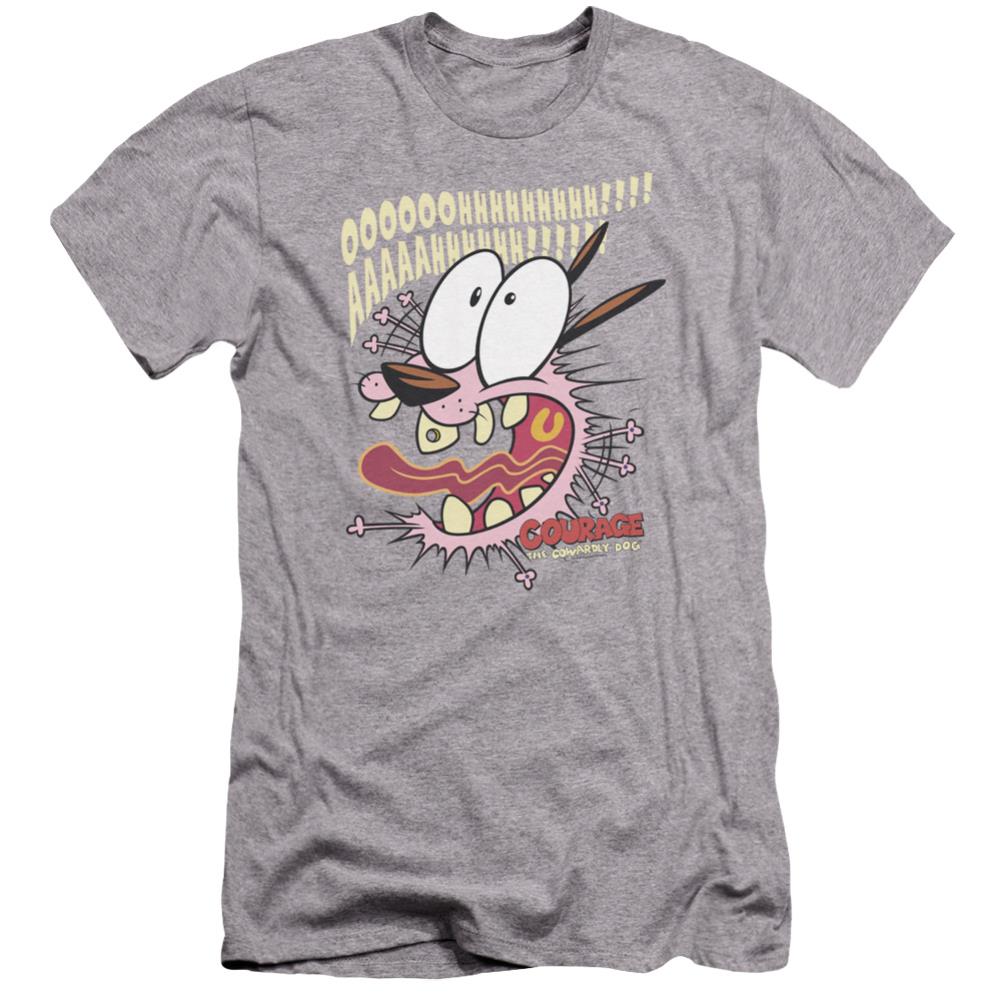 Courage The Cowardly Dog Scaredy Dog Men's Ultra-Soft 30/1 Cotton Slim Short-Sleeve T-Shirt