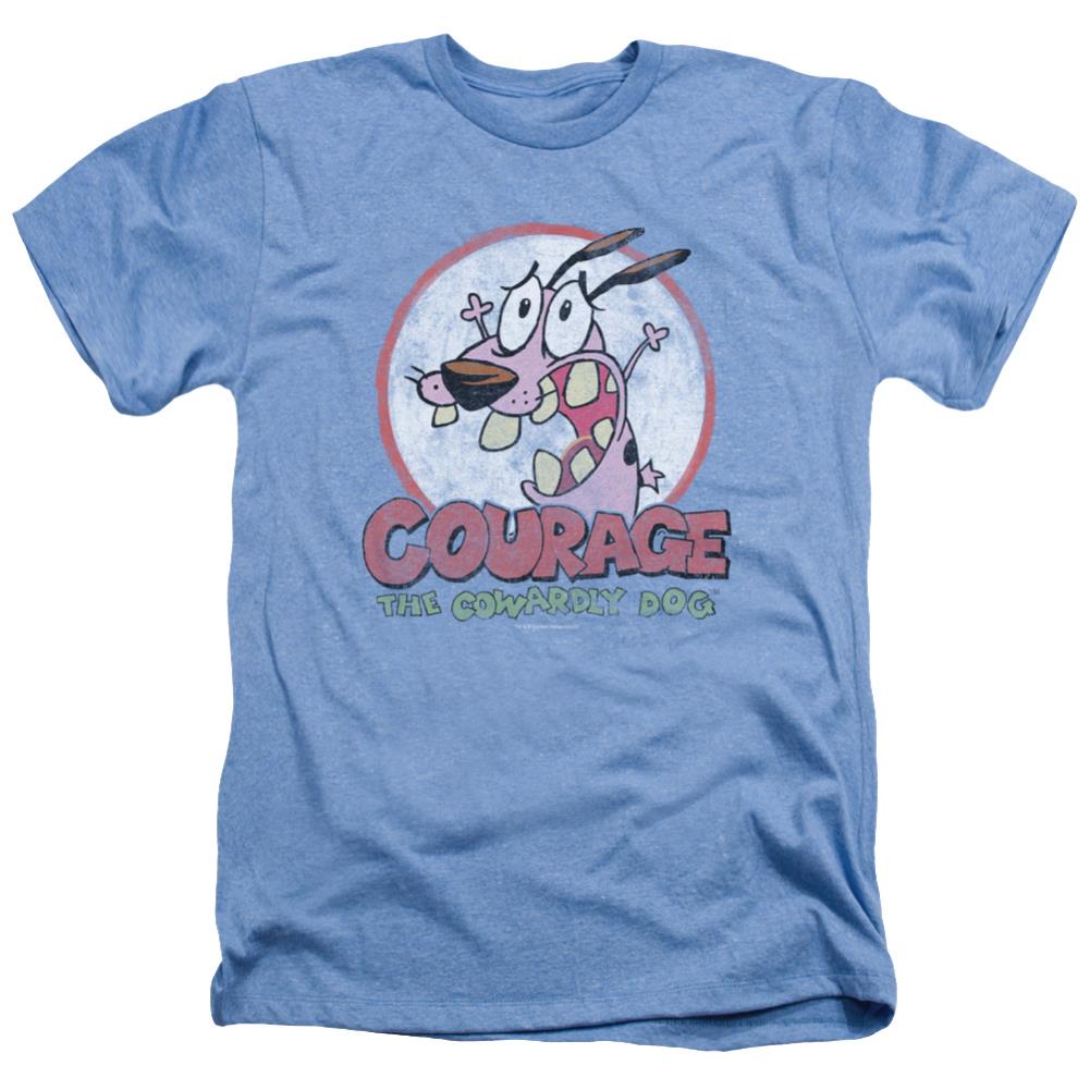 Courage The Cowardly Dog Vintage Courage Men's 30/1 Heather 60 40 Poly Short-Sleeve T-Shirt
