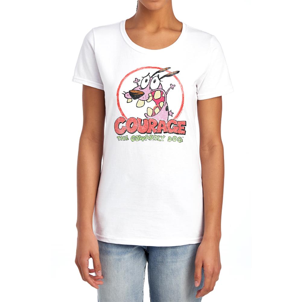 Courage The Cowardly Dog Vintage Courage Women's 18/1 Cotton Short-Sleeve T-Shirt