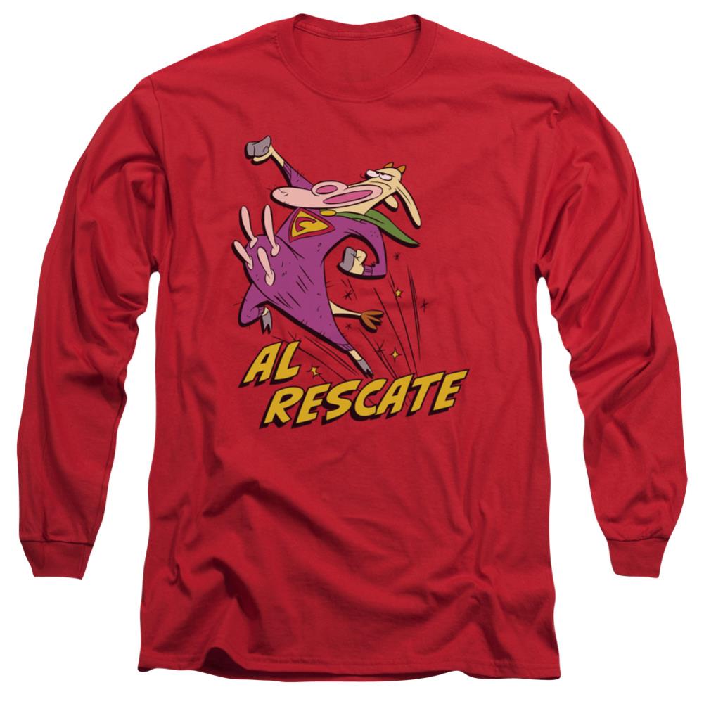 Cow And Chicken Al Rescate Men's 18/1 Cotton Long-Sleeve T-Shirt