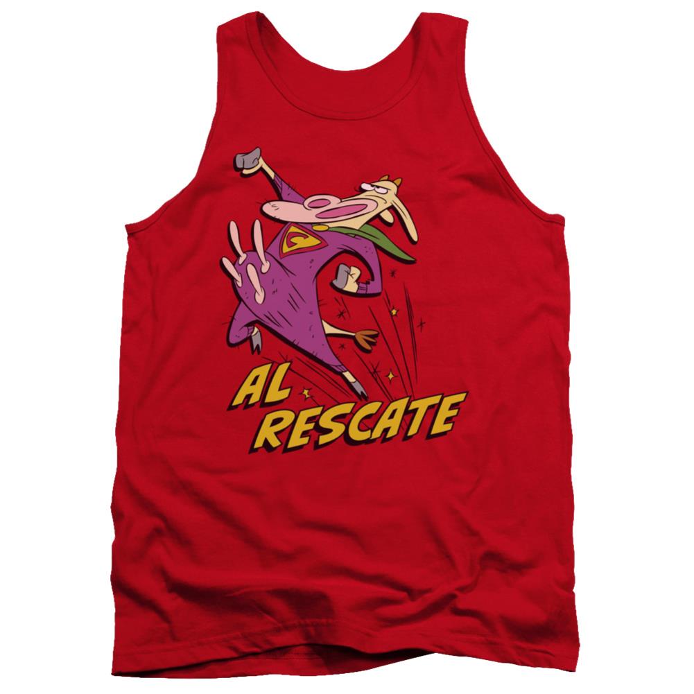 Cow And Chicken Al Rescate Men's 18/1 Cotton Tank Top
