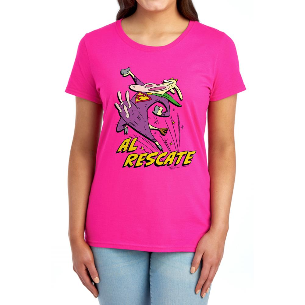 Cow And Chicken Al Rescate Women's 18/1 Cotton Short-Sleeve T-Shirt