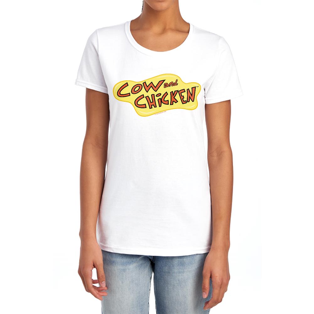 Cow And Chicken Cow Chicken Logo Women's 18/1 Cotton Short-Sleeve T-Shirt