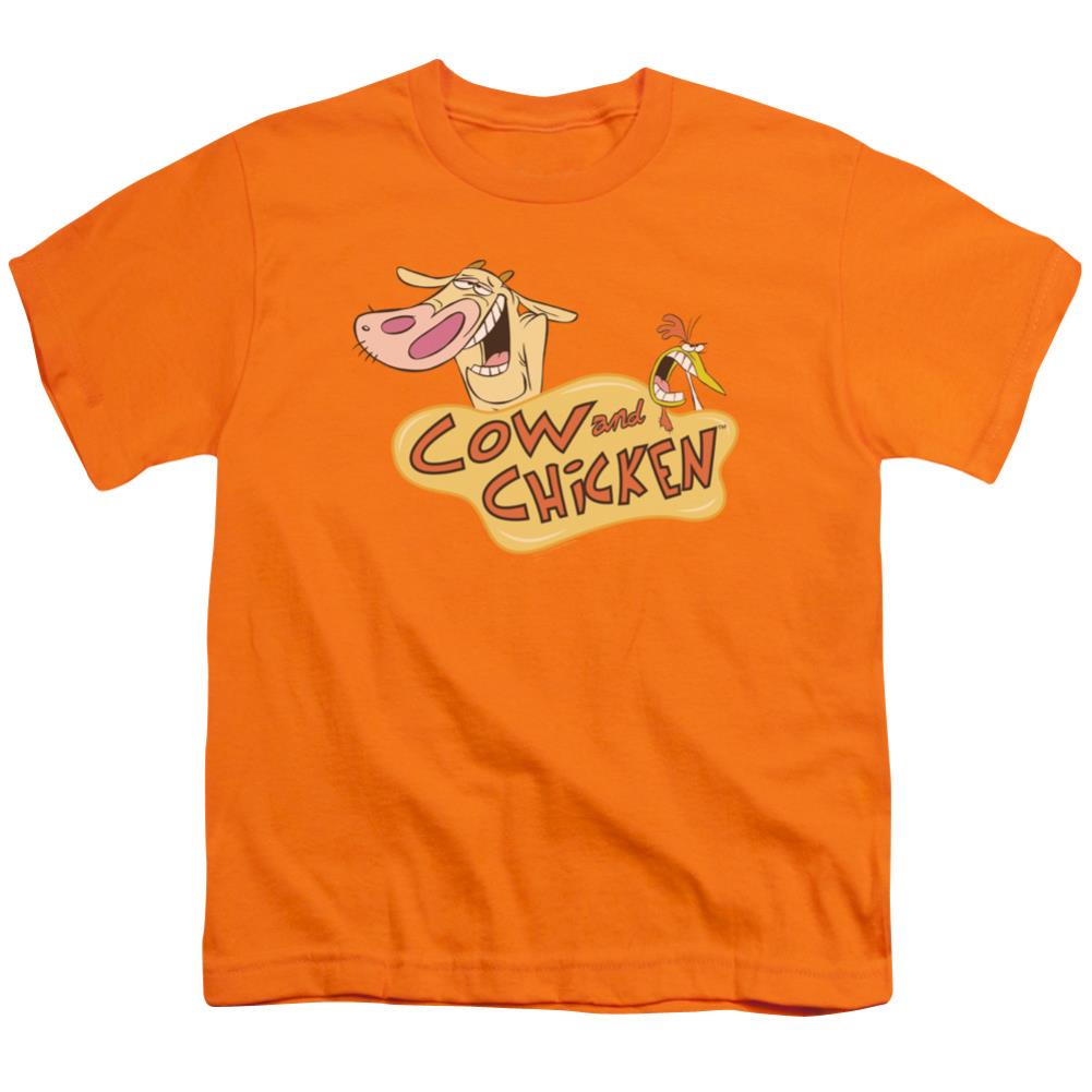 Cow And Chicken Logo Youth 18/1 100% Cotton Short-Sleeve T-Shirt