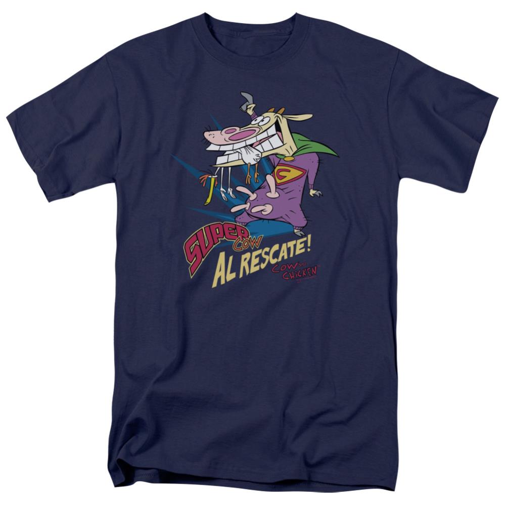 Cow And Chicken Super Cow Men's 18/1 Cotton Short-Sleeve T-Shirt