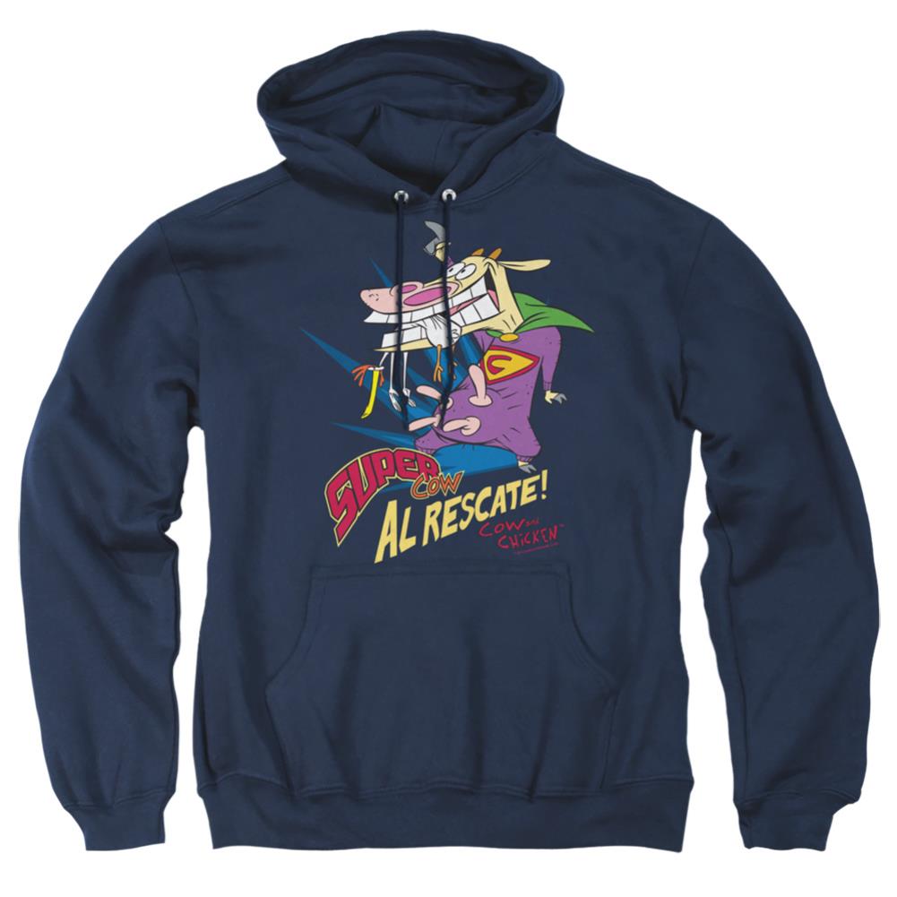 Cow And Chicken Super Cow Men's Pull-Over 75 25 Poly Hoodie