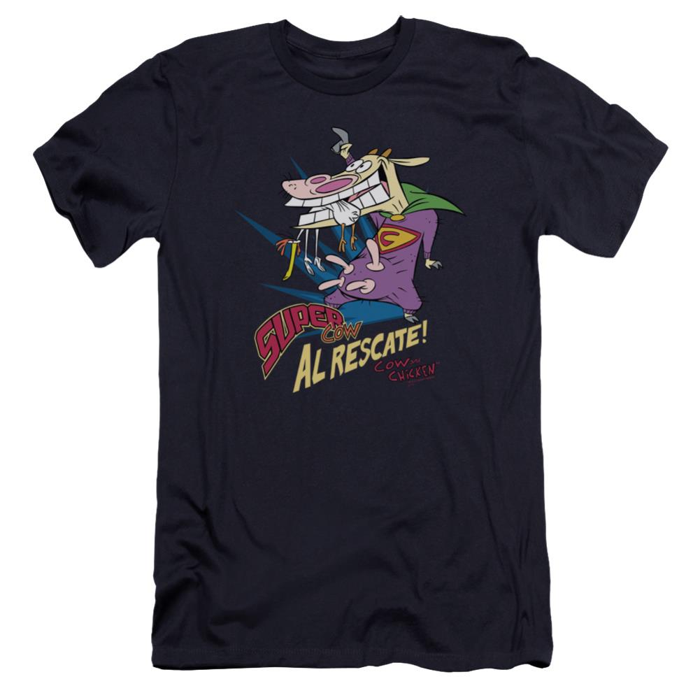 Cow And Chicken Super Cow Men's Ultra-Soft 30/1 Cotton Slim Short-Sleeve T-Shirt