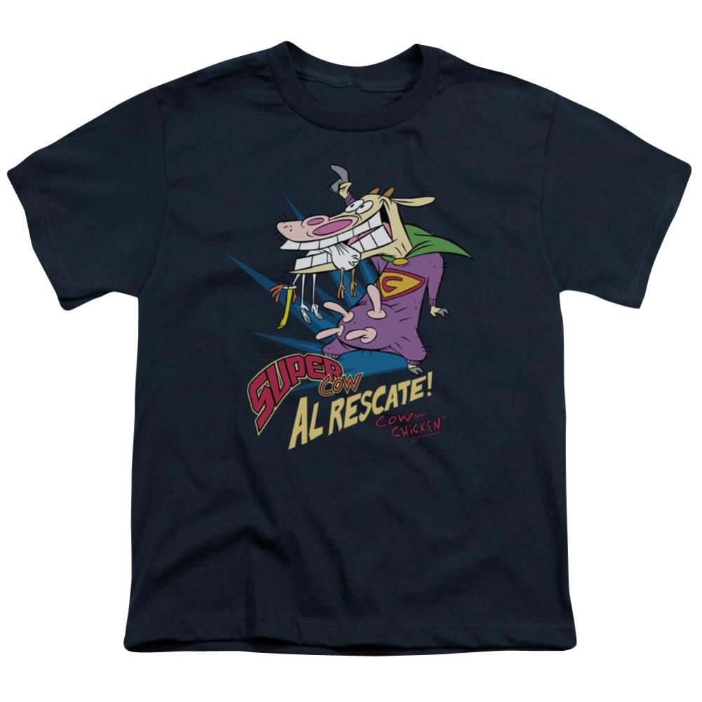 Cow And Chicken Super Cow Youth 18/1 100% Cotton Short-Sleeve T-Shirt