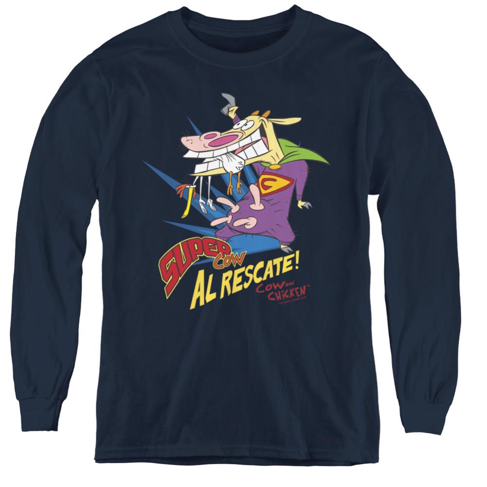Cow And Chicken Super Cow Youth Long-Sleeve T-Shirt