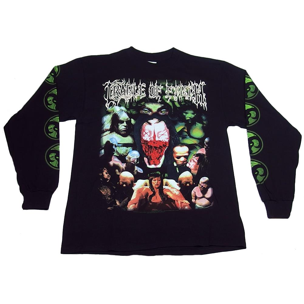 Cradle Of Filth Men's 1998 Canvas For A Lick Of Pain Black Long-Sleeve T-Shirt