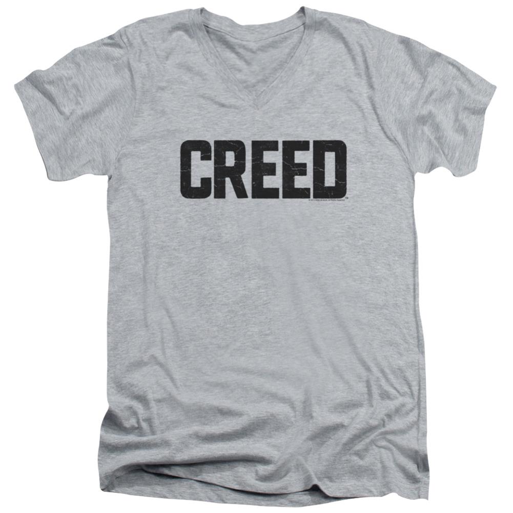 Creed Cracked Logo Men's 30/1 Cotton Slim V-Neck T-Shirt