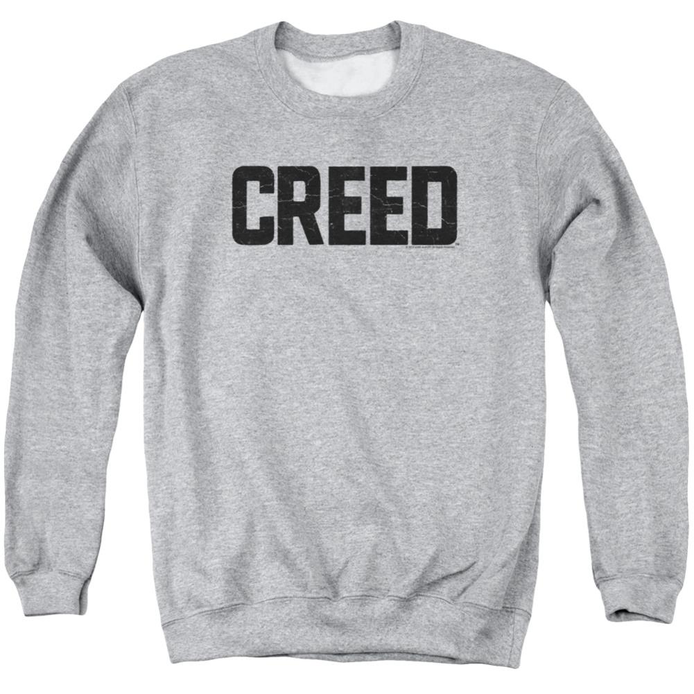 Creed Cracked Logo Men's Crewneck 50 50 Poly Long-Sleeve T-Shirt