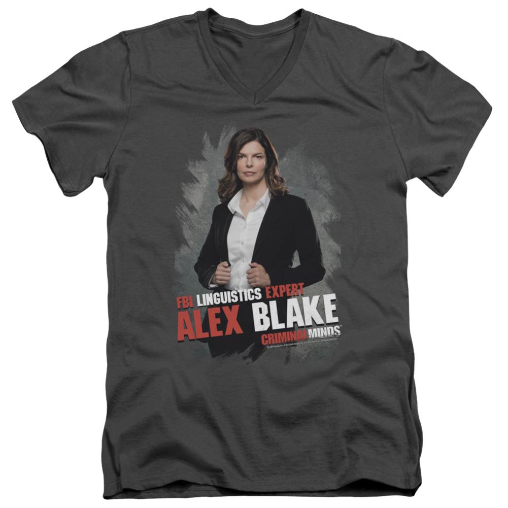 Criminal Minds Alex Blake Men's 30/1 Cotton Slim V-Neck T-Shirt