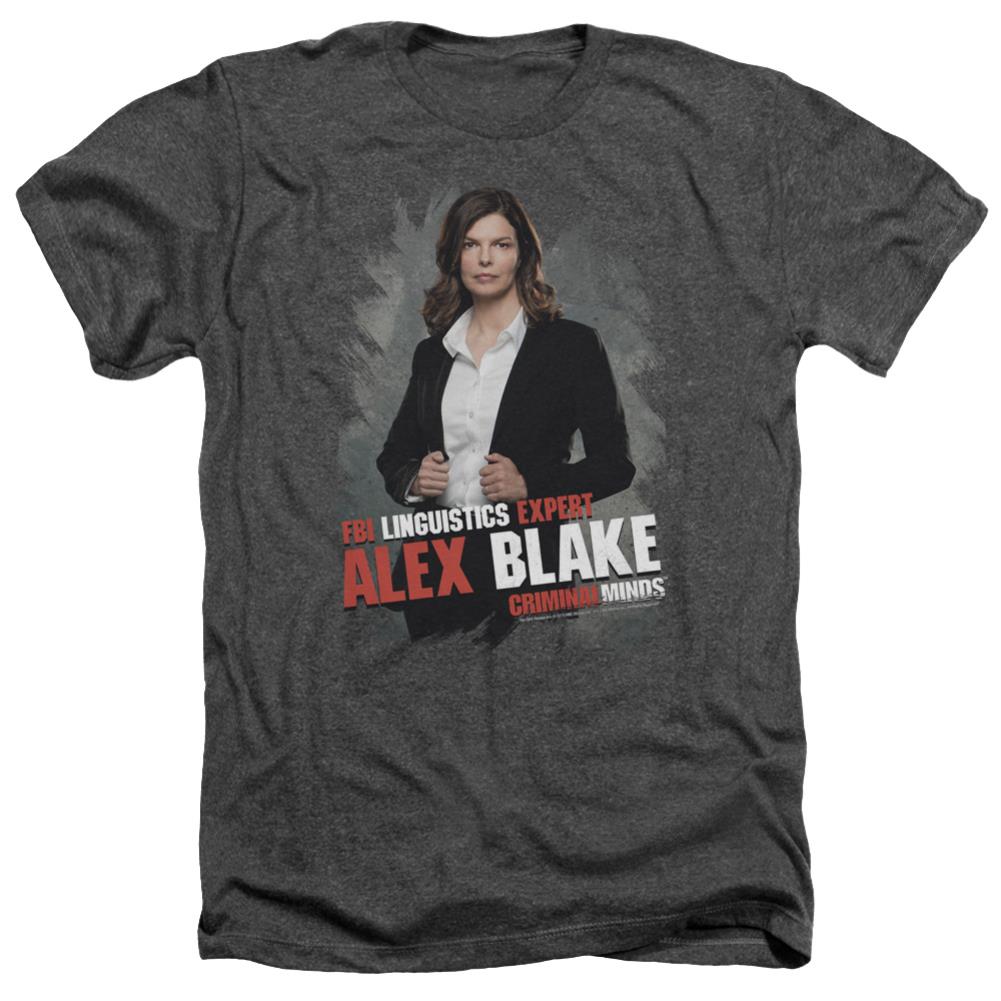 Criminal Minds Alex Blake Men's 30/1 Heather 60 40 Poly Short-Sleeve T-Shirt