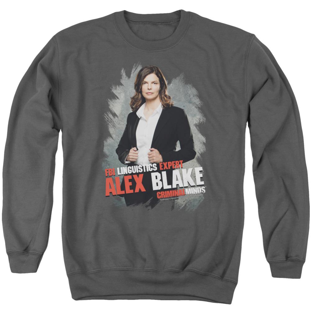 Criminal Minds Alex Blake Men's Crewneck 50 50 Poly Long-Sleeve T-Shirt