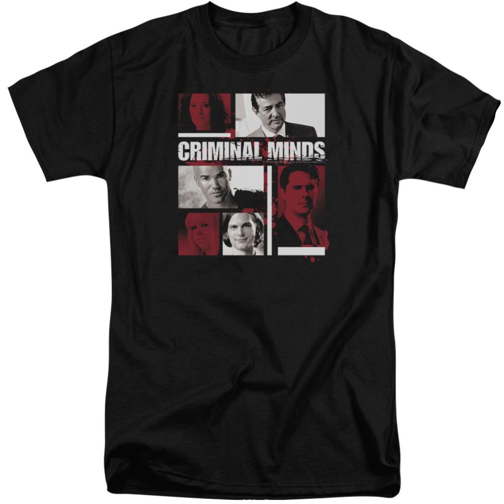 Criminal Minds Character Boxes Men's 18/1 Tall Cotton Short-Sleeve T-Shirt