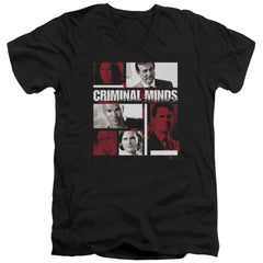 Criminal Minds Character Boxes Men's 30/1 Cotton Slim V-Neck T-Shirt