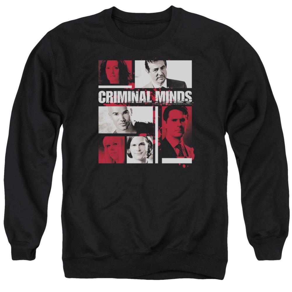 Criminal Minds Character Boxes Men's Crewneck 50 50 Poly Long-Sleeve T-Shirt