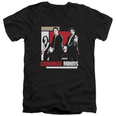 Criminal Minds Guns Drawn Men's 30/1 Cotton Slim V-Neck T-Shirt