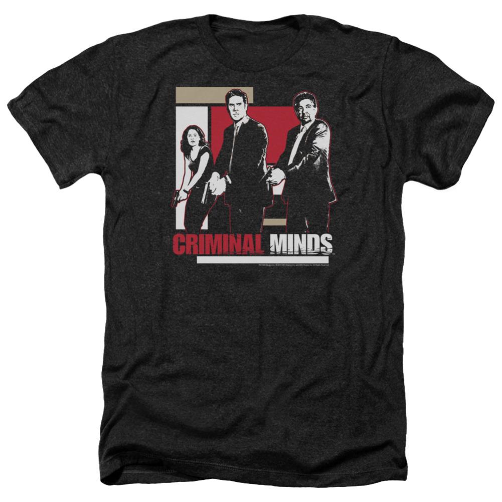 Criminal Minds Guns Drawn Men's 30/1 Heather 60 40 Poly Short-Sleeve T-Shirt
