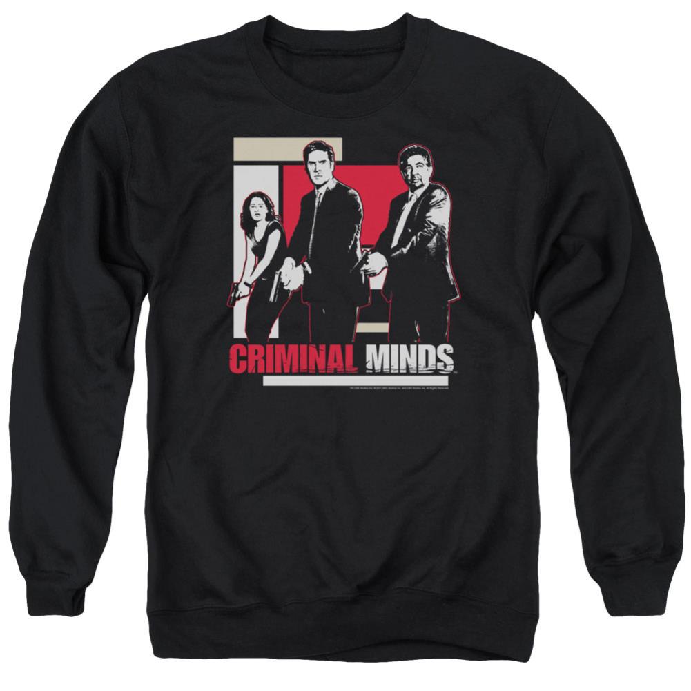 Criminal Minds Guns Drawn Men's Crewneck 50 50 Poly Long-Sleeve T-Shirt