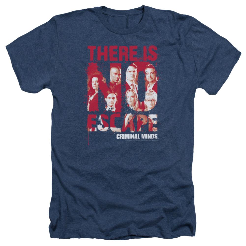 Criminal Minds No Escape Men's 30/1 Heather 60 40 Poly Short-Sleeve T-Shirt