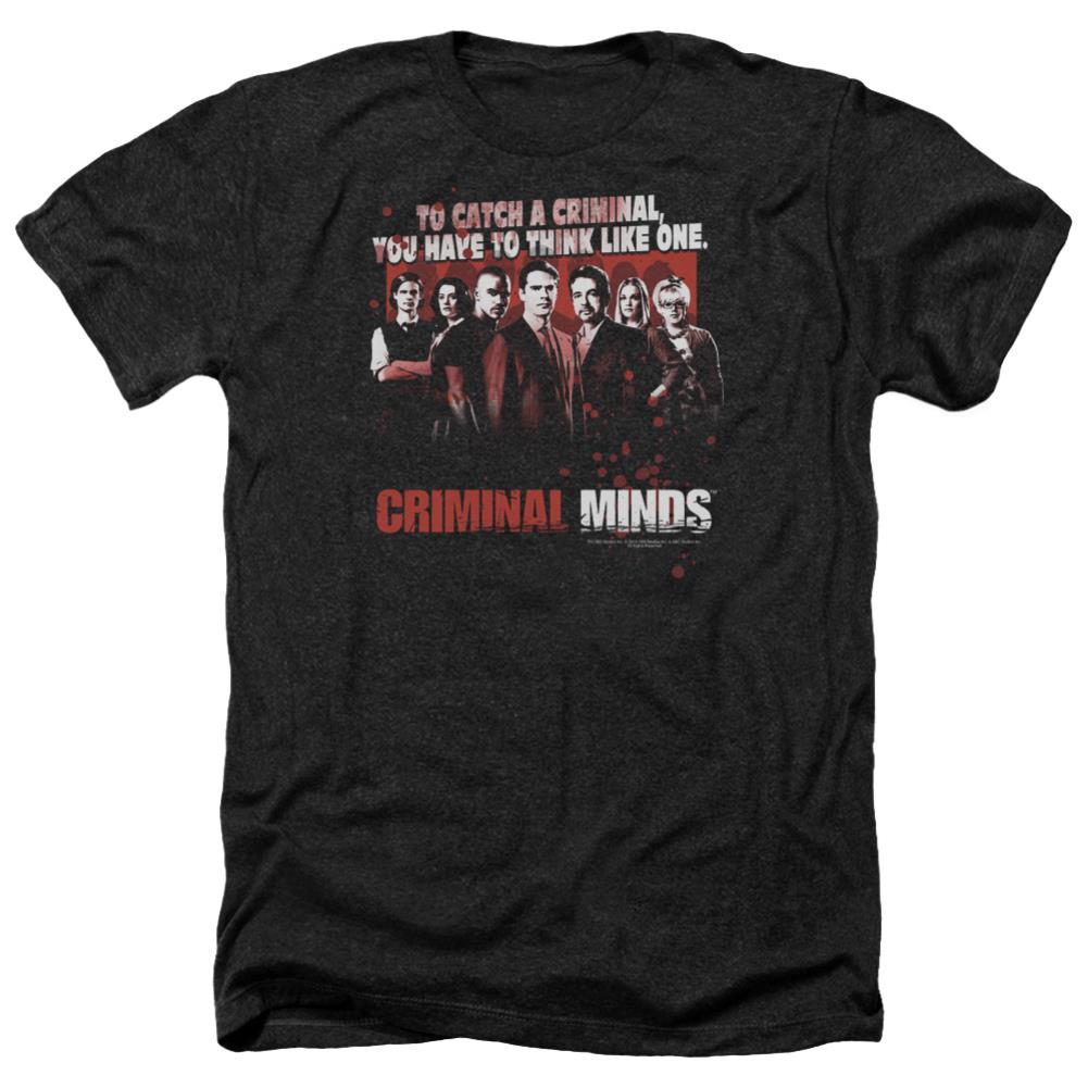 Criminal Minds Think Like One Men's 30/1 Heather 60 40 Poly Short-Sleeve T-Shirt