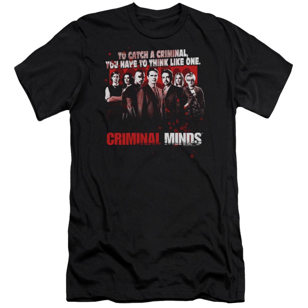 Criminal Minds Think Like One Men's Ultra-Soft 30/1 Cotton Slim Short-Sleeve T-Shirt