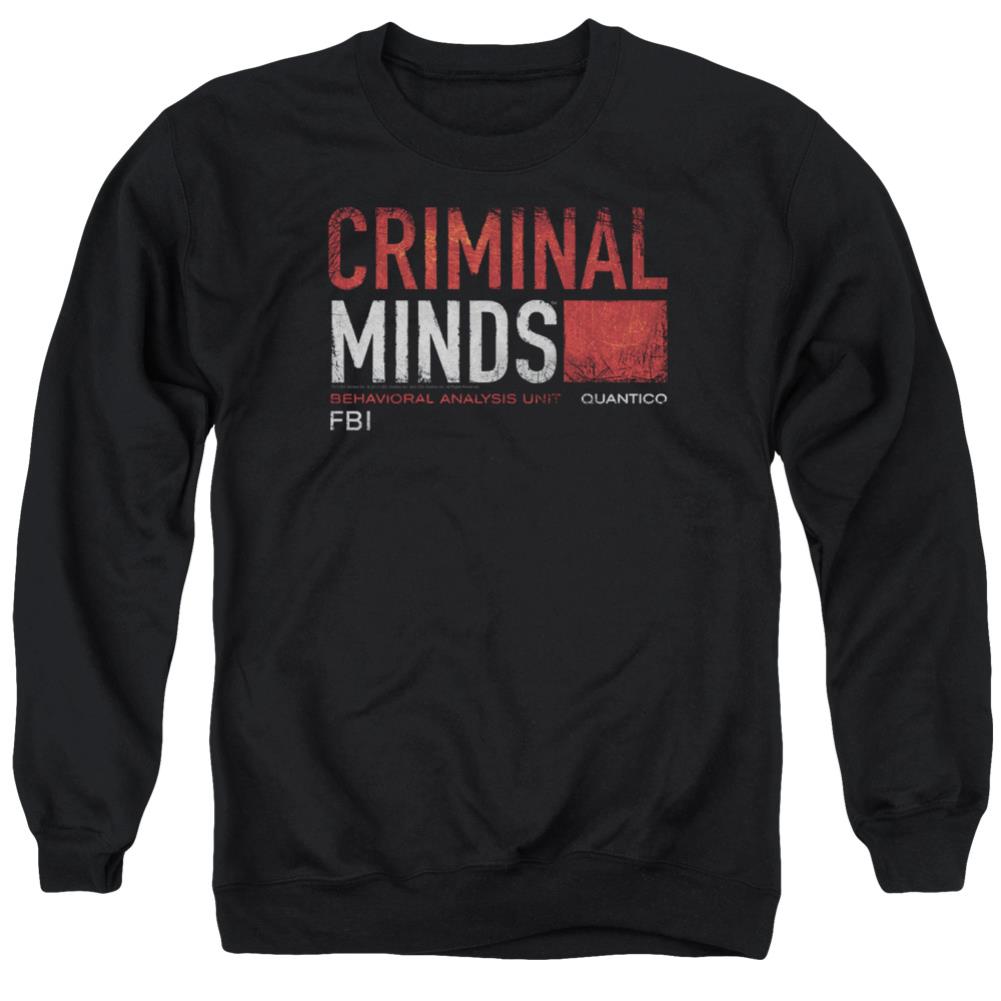 Criminal Minds Title Card Men's Crewneck 50 50 Poly Long-Sleeve T-Shirt