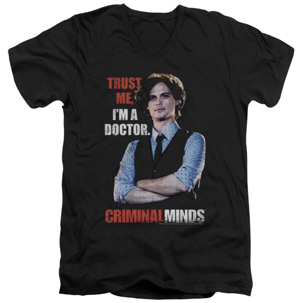 Criminal Minds Trust Me Men's 30/1 Cotton Slim V-Neck T-Shirt