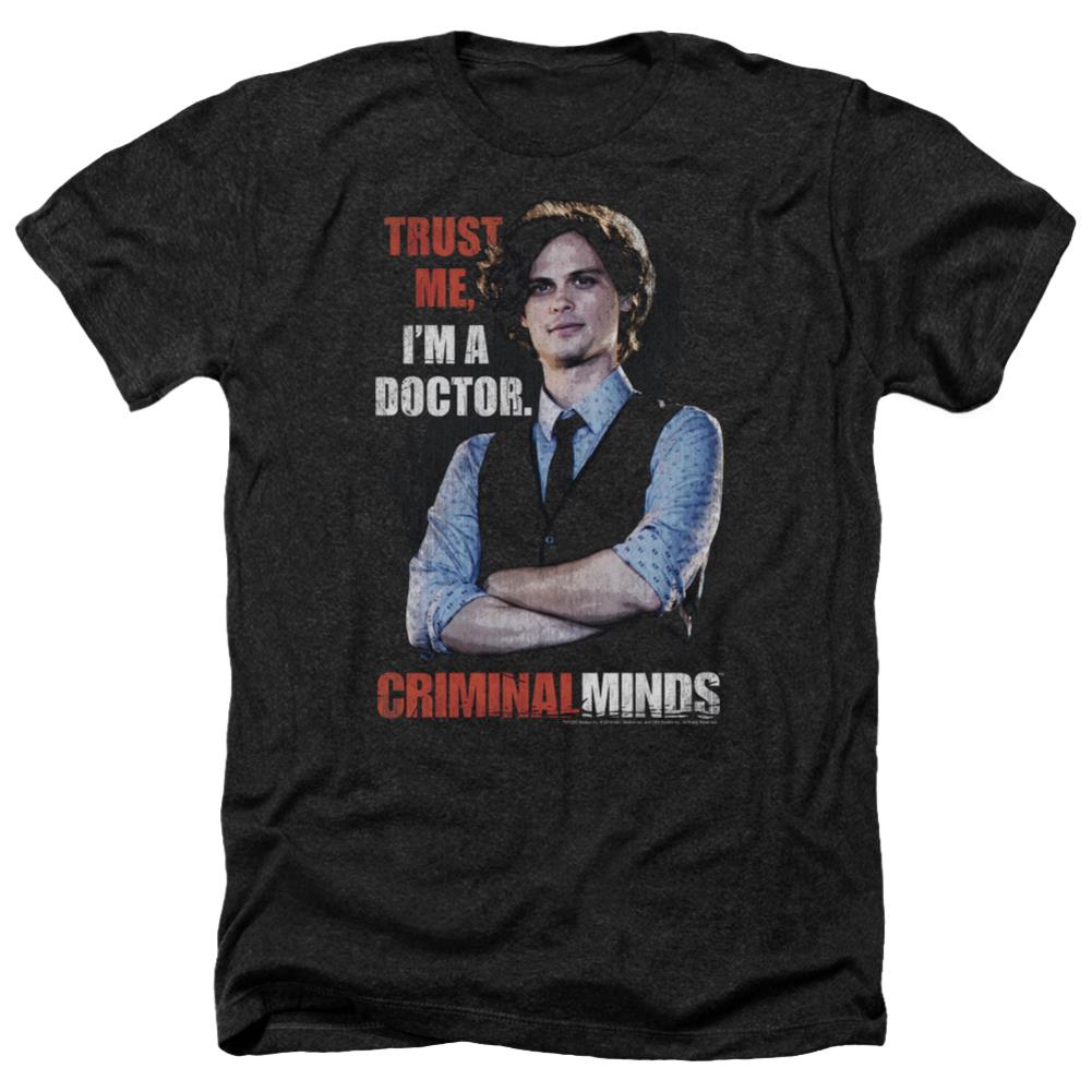 Criminal Minds Trust Me Men's 30/1 Heather 60 40 Poly Short-Sleeve T-Shirt
