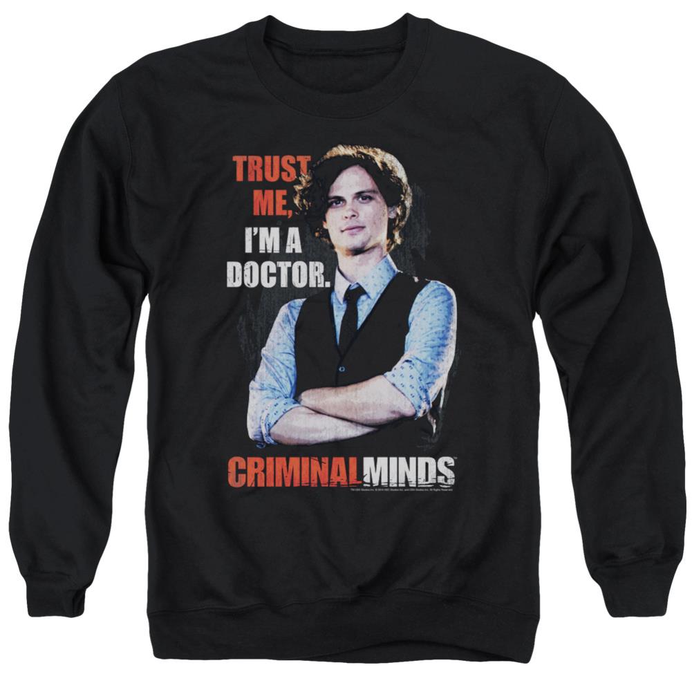 Criminal Minds Trust Me Men's Crewneck 50 50 Poly Long-Sleeve T-Shirt