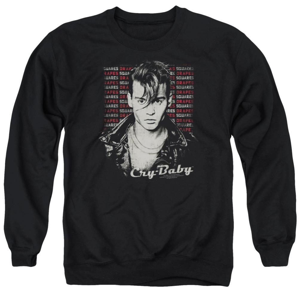 Cry Baby Drapes & Squares Men's Crewneck 50 50 Poly Long-Sleeve T-Shirt