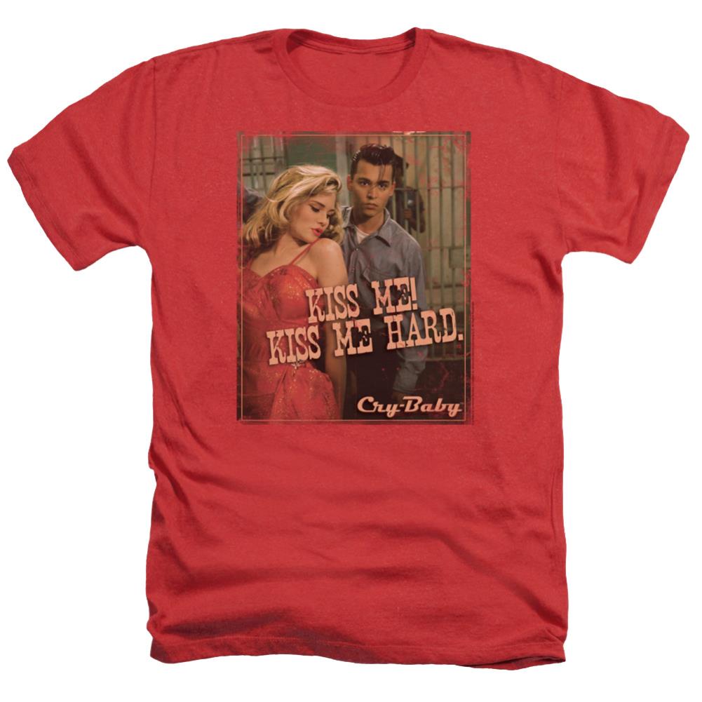 Cry Baby Kiss Me Men's 30/1 Heather 60 40 Poly Short-Sleeve T-Shirt