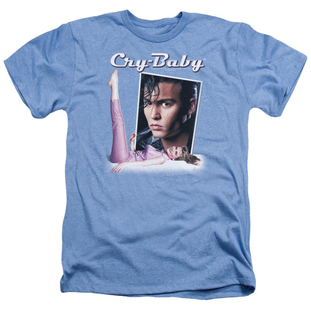 Cry Baby Title Men's 30/1 Heather 60 40 Poly Short-Sleeve T-Shirt