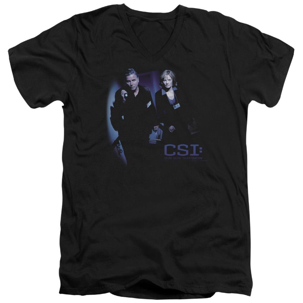 CSI At The Scene Men's 30/1 Cotton Slim V-Neck T-Shirt