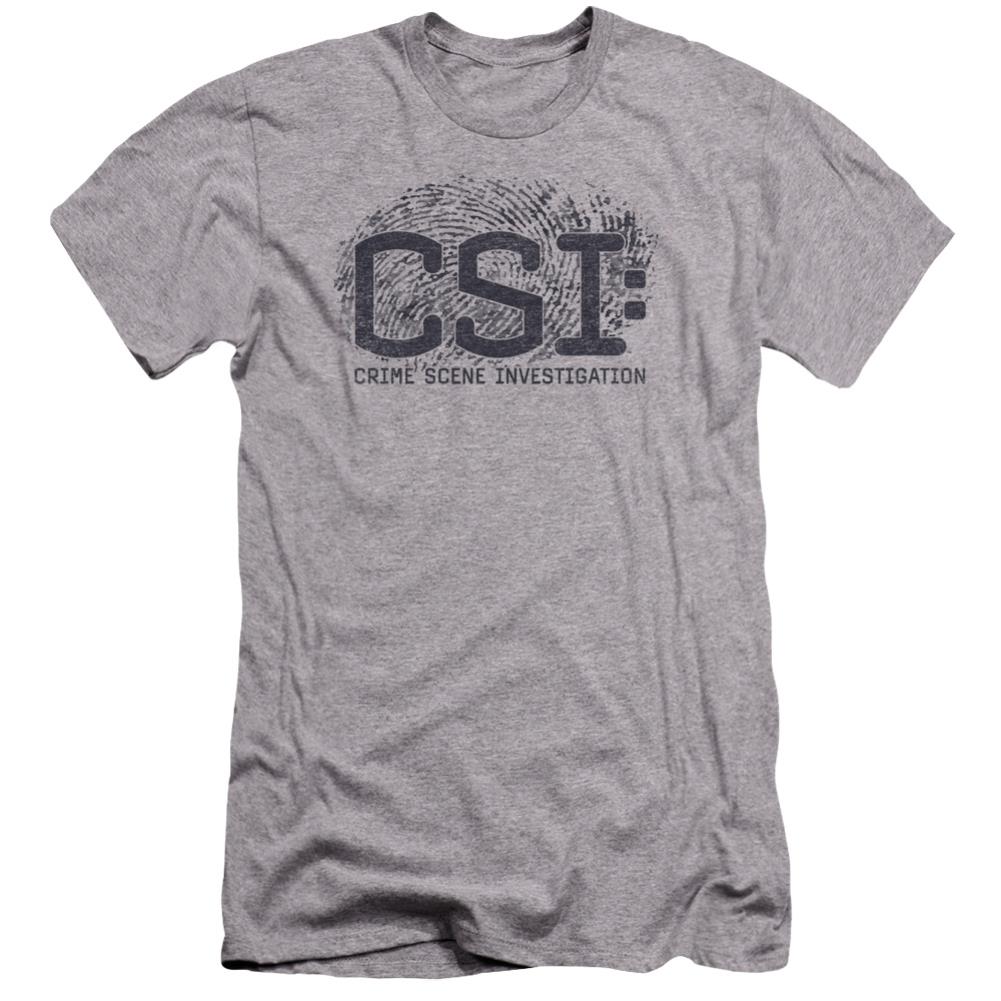 CSI Distressed Logo Men's Ultra-Soft 30/1 Cotton Slim Short-Sleeve T-Shirt