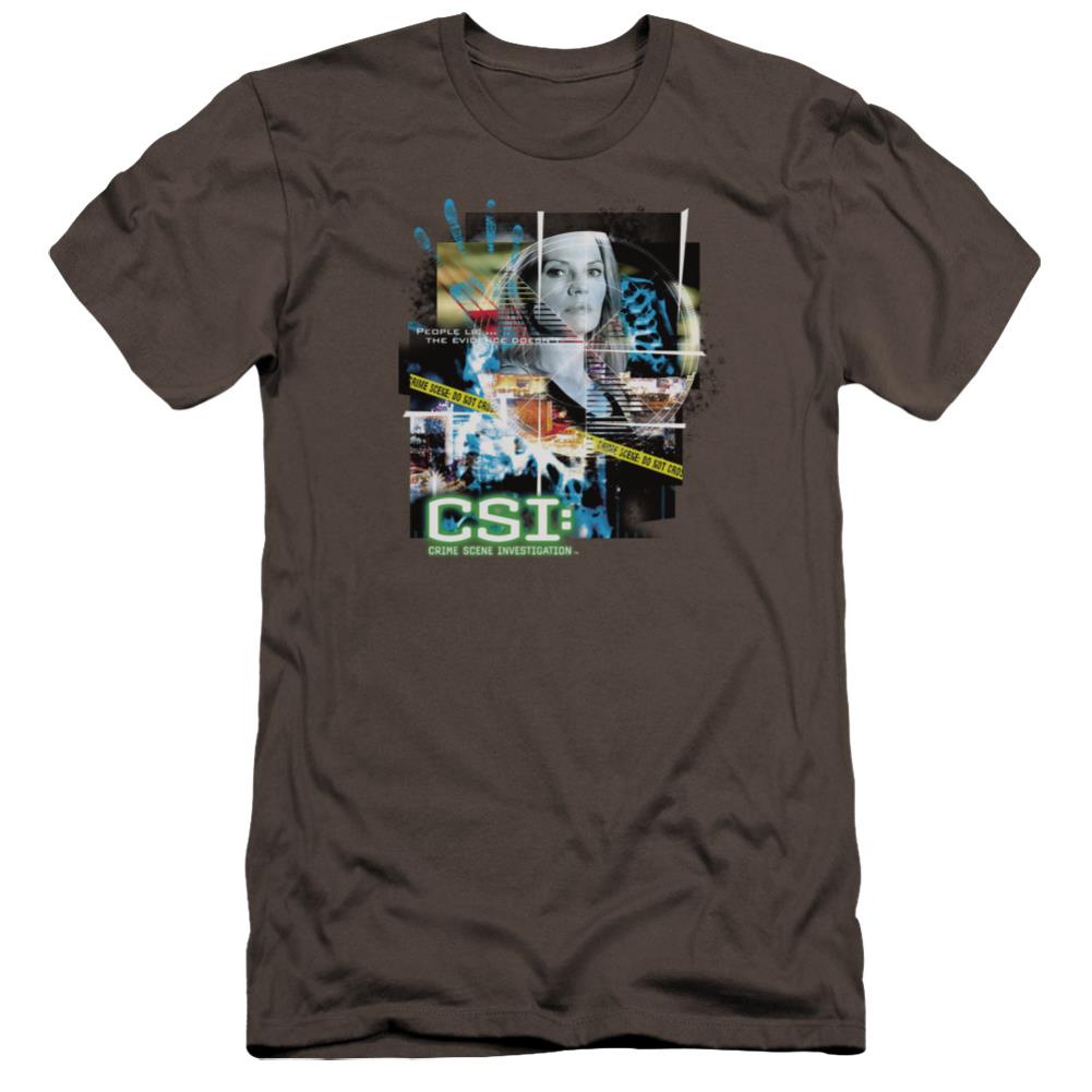 CSI Evidence Collage Men's Ultra-Soft 30/1 Cotton Slim Short-Sleeve T-Shirt