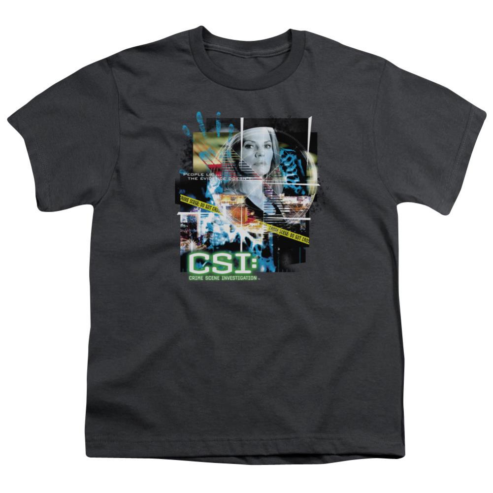 CSI Evidence Collage Youth 18/1 100% Cotton Short-Sleeve T-Shirt