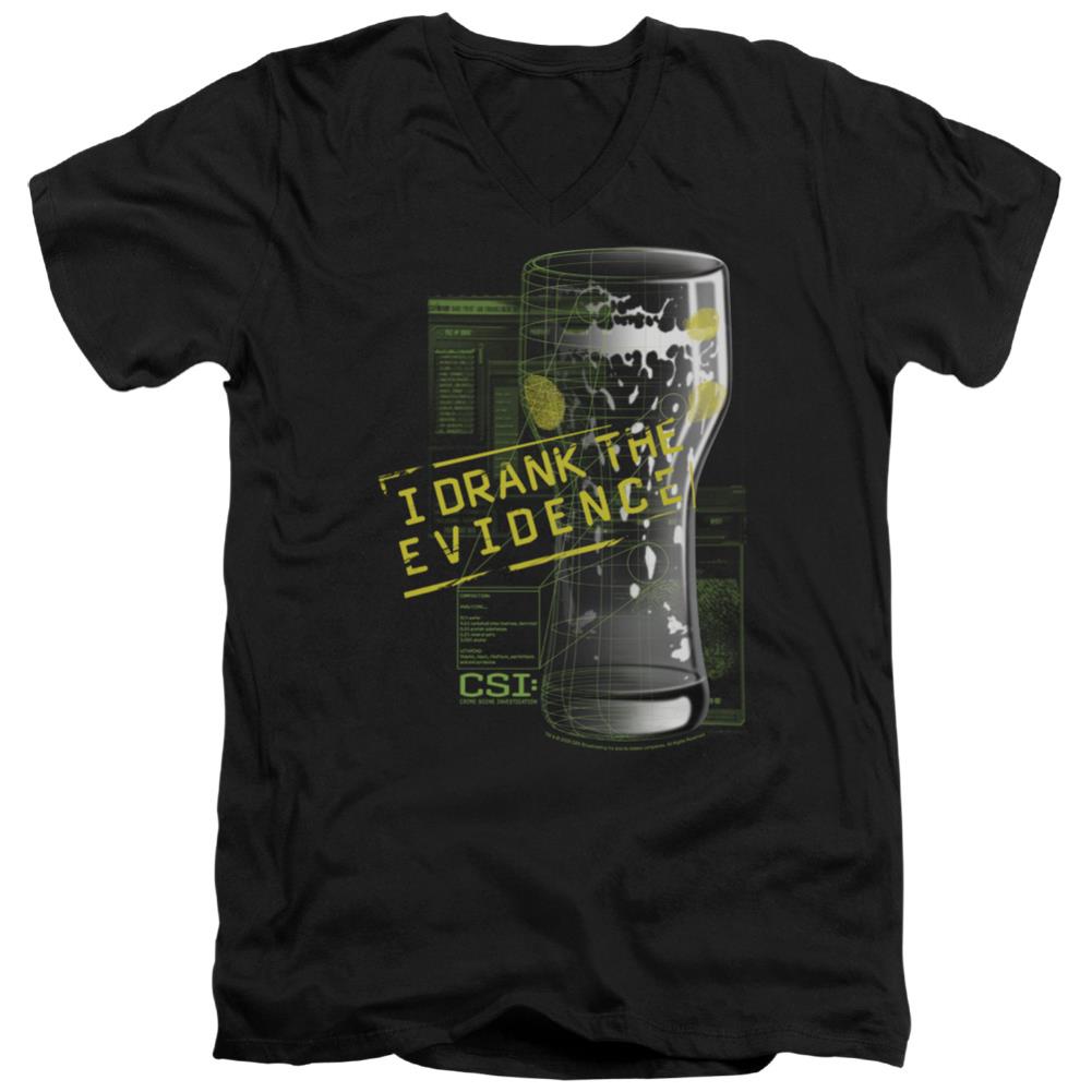 CSI I Drank The Evidence Men's 30/1 Cotton Slim V-Neck T-Shirt