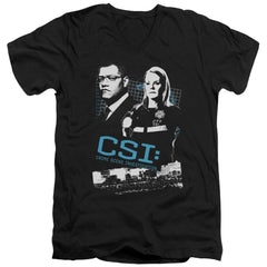 CSI Investigate This Men's 30/1 Cotton Slim V-Neck T-Shirt
