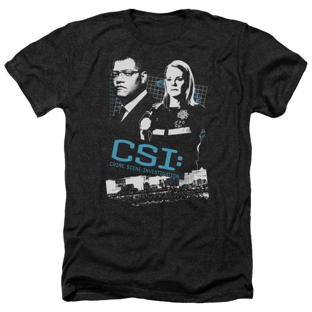 CSI Investigate This Men's 30/1 Heather 60 40 Poly Short-Sleeve T-Shirt